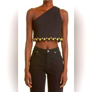 NWT Area.nyc Scalloped Hem One Shoulder Top, size XL